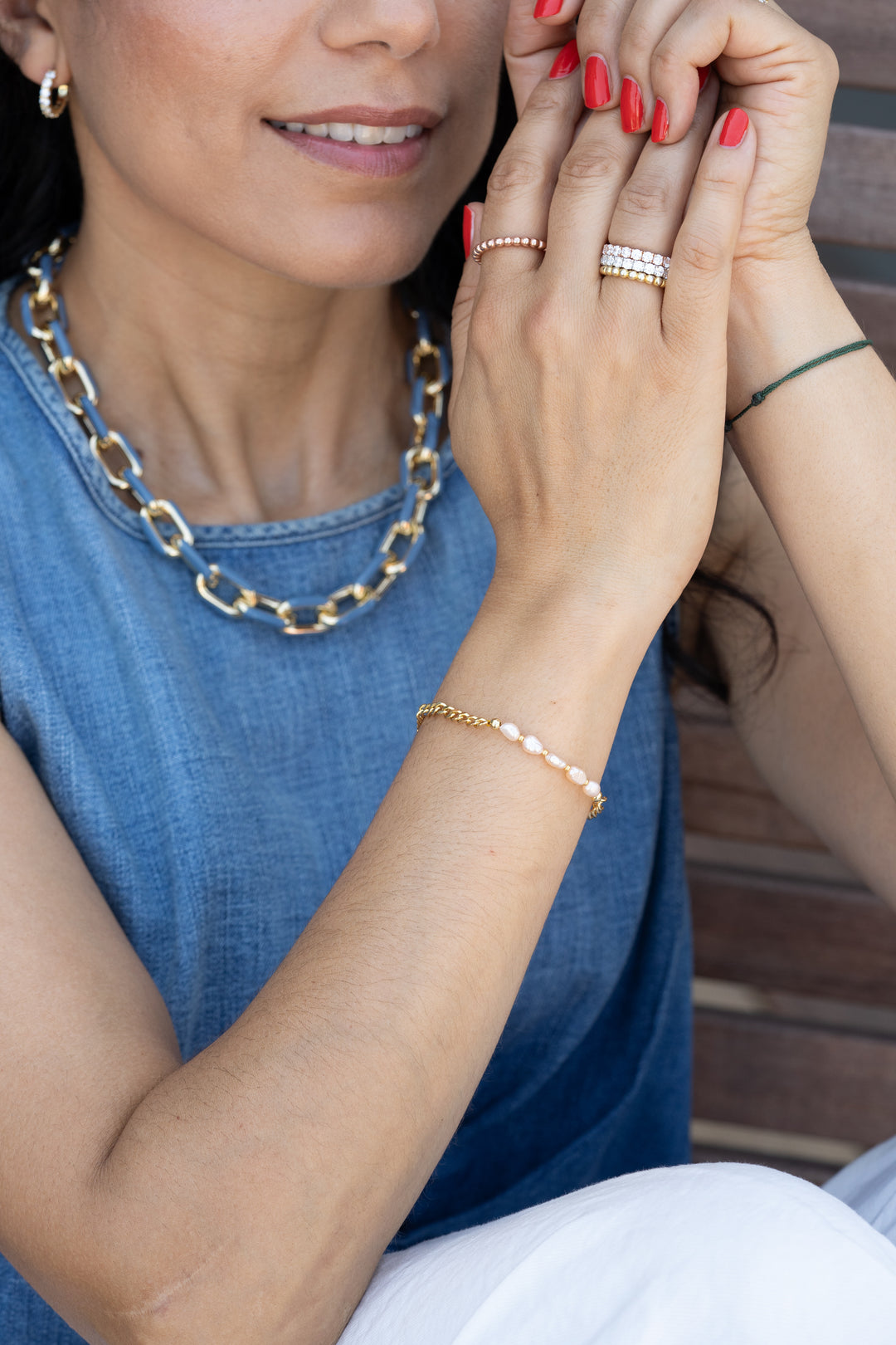 Kette Chunky dunkel blau