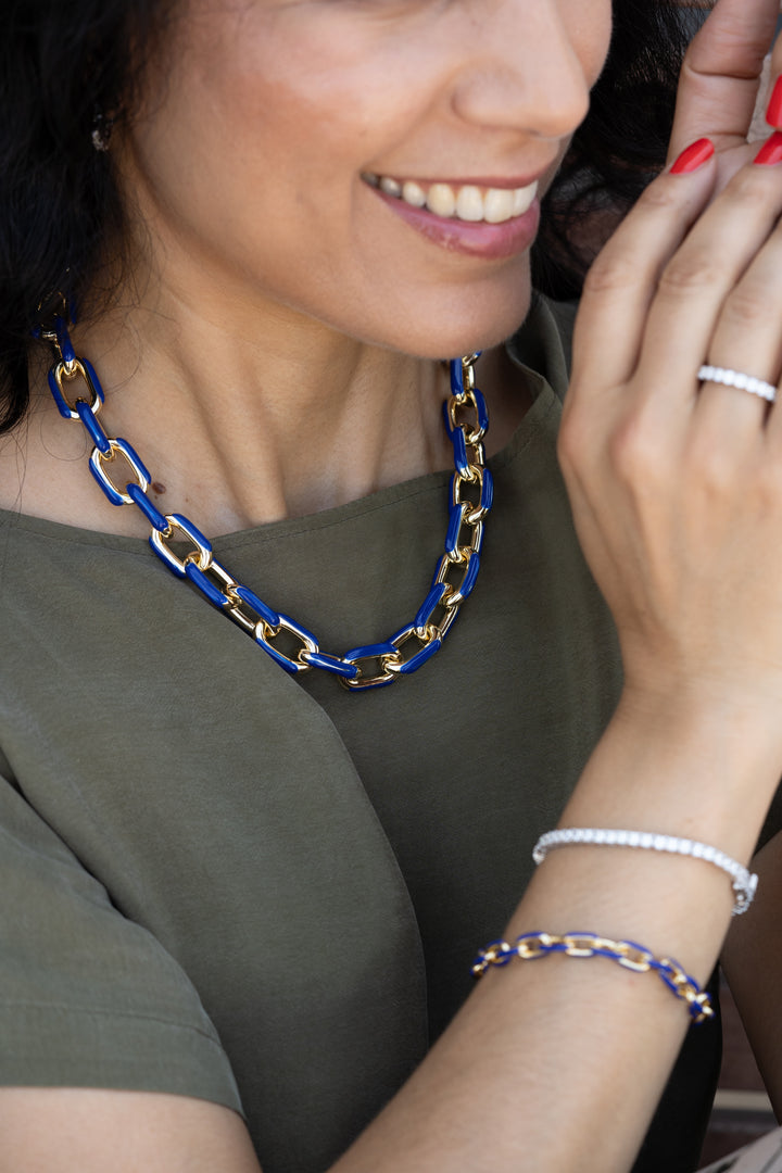 Kette Chunky dunkel blau